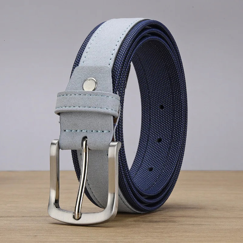 Genuine Leather Mens Belt Nubuck Suede Oxford Cloth Alloy Pin Buckle Casual er Belt Men Spot Wholesale 251024