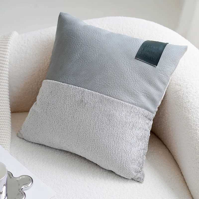 Pillow Case 30X5045X45CM Splicing Cream Gray Throw Cover Light Luxury Stamping Waist Cushion Cover Decor Home Decorative case C251028