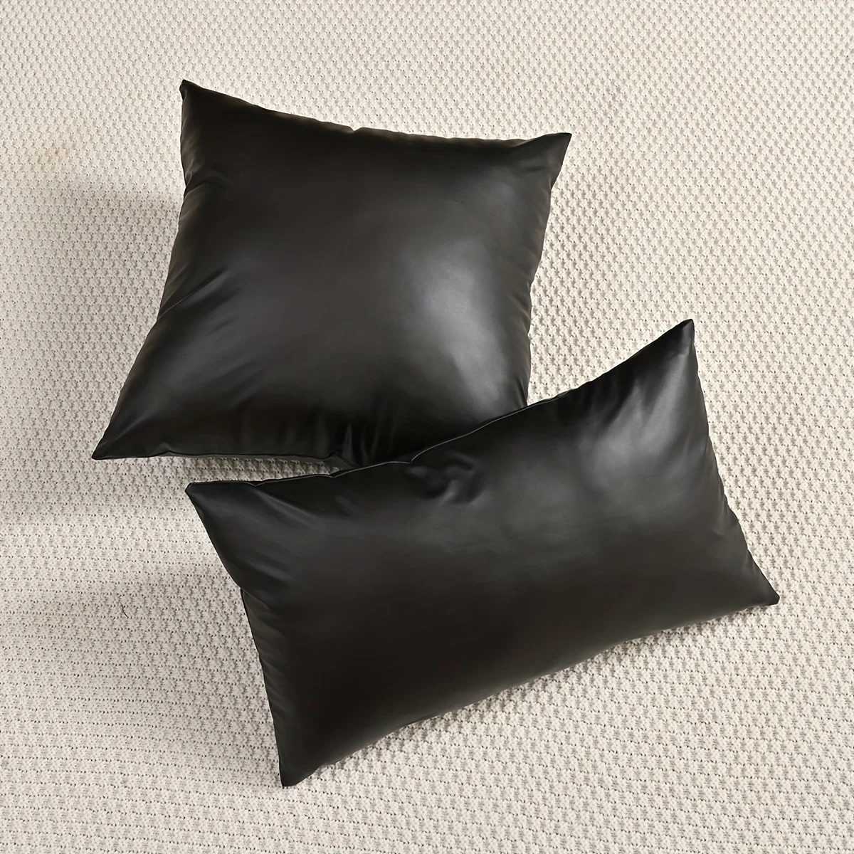 Pillow Case 1pc Thick Waterproof PU Cover European Style Luxury Lumbar Support Cushion for Sofa Living Room Office Decor C251028