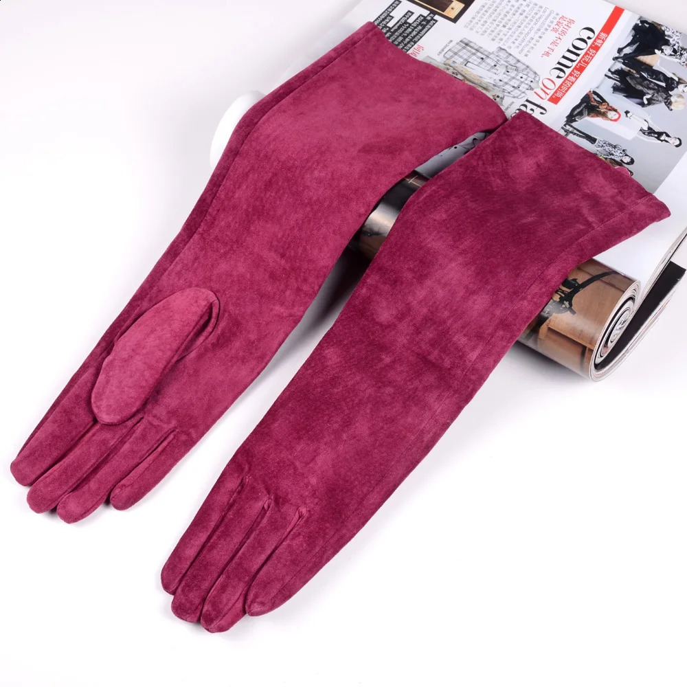 30 40 50 60 70cm Womens Ladies Real Suede leather Winter Tender Party Long Evening Gloves OperaLong Gloves 251027