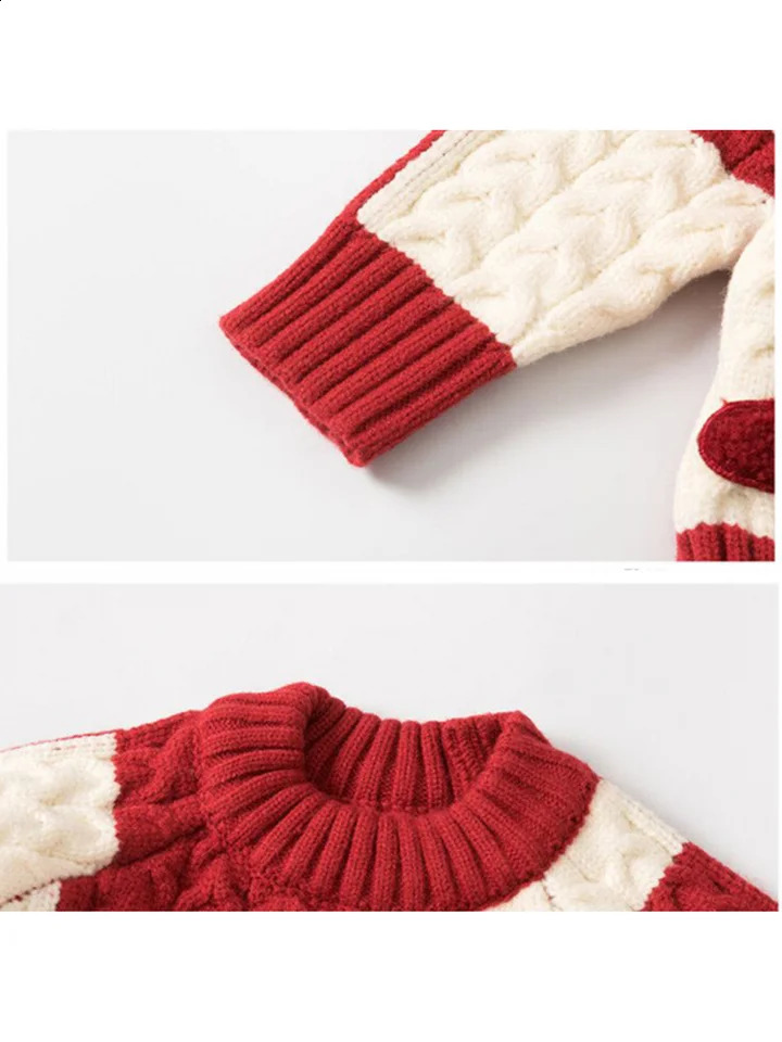 Childrens Red Sweater with Cartoon 3D n for Christmas Years Day and Years Eve Knitted Pullover for Boys and Girls 251027