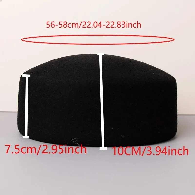Vintage Hard Top Berets Women 100 Wool Felt Fedoras Hats er White Wedding Hats Wedding Cocktail Party Pillbox Cap 251027