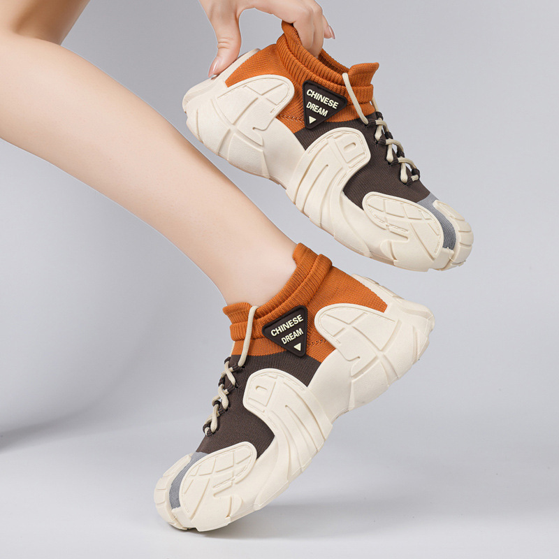 New Socks Women's Sneakers 2025 New Summer Daddy Lightweight Fly Weave Stretch Breathable Slip-On Shoes