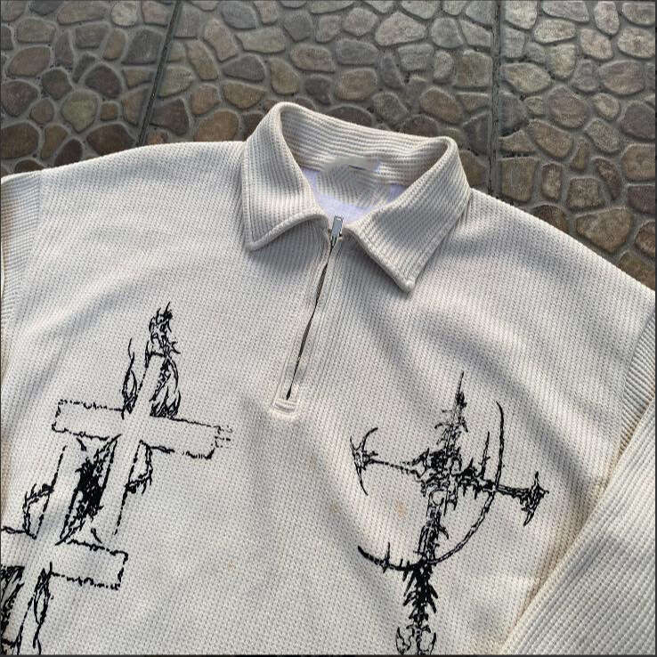 American Street Style Autumn Winter Unisex Loose Gun Letter Print Pattern Fashion Jacket