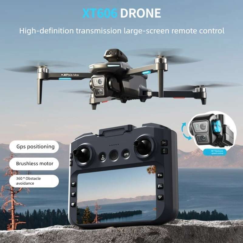 New Brushless Obstacle Avoidance With Screen Drone GPS HD Professional Aerial Remote Control Aircraft Kids Toys