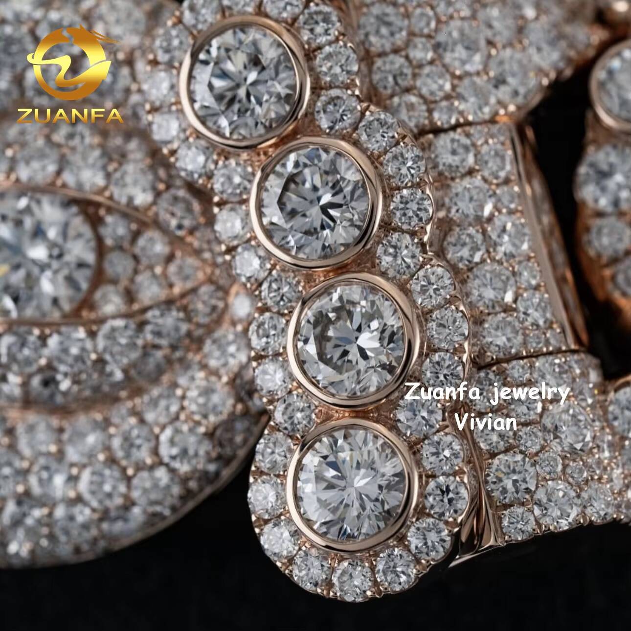 Custom 20mm Pass Diamond Tester VVS Moissanite Diamond Iced Out Hip Hop 925 Sterling Silver Cuban Link Chain Necklace