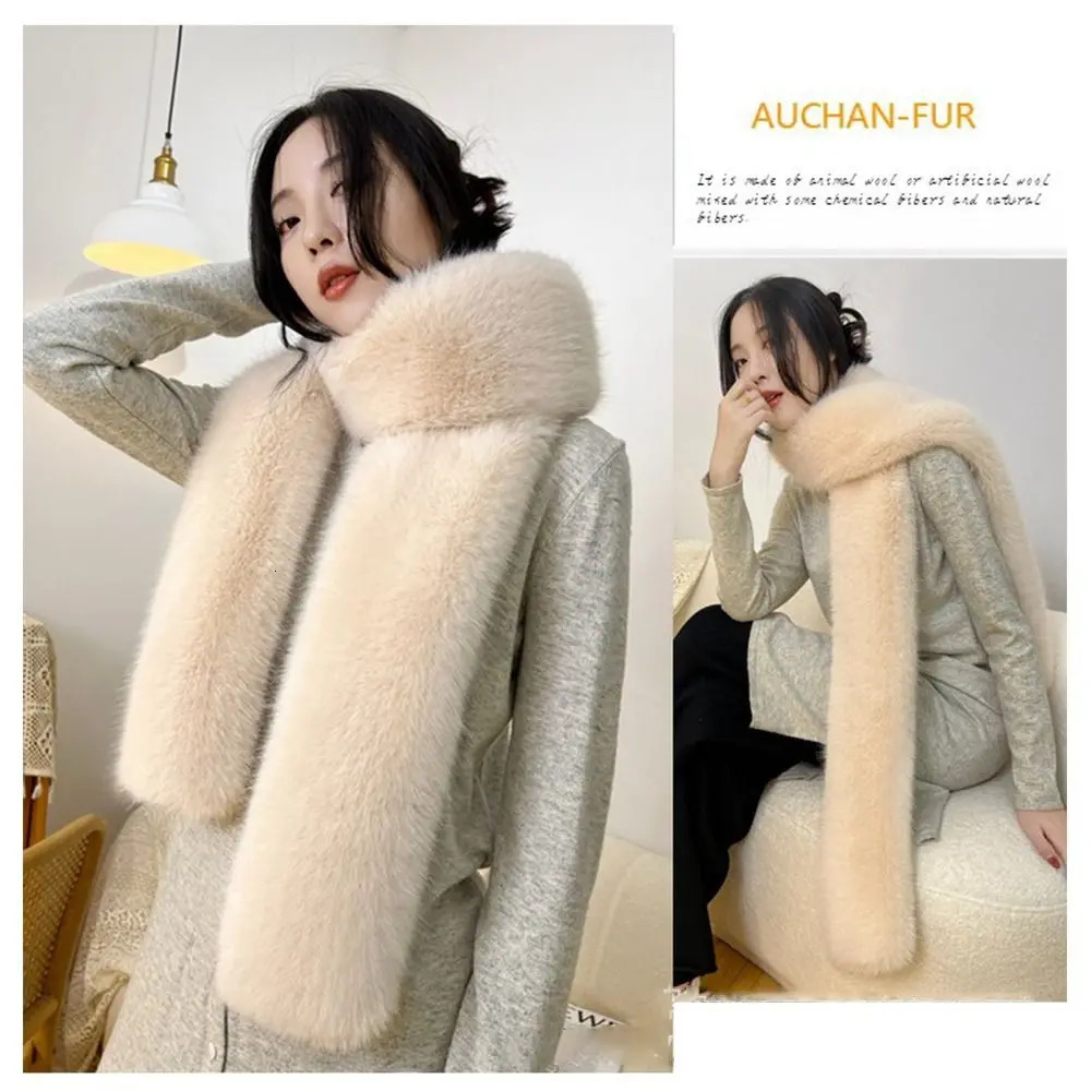 Fur Decor 6 Colors 180cm Fur Long Scarf Thicked Fluffy Plush Wraps Shawl Vintage Ladies Scarves Outdoor 251024