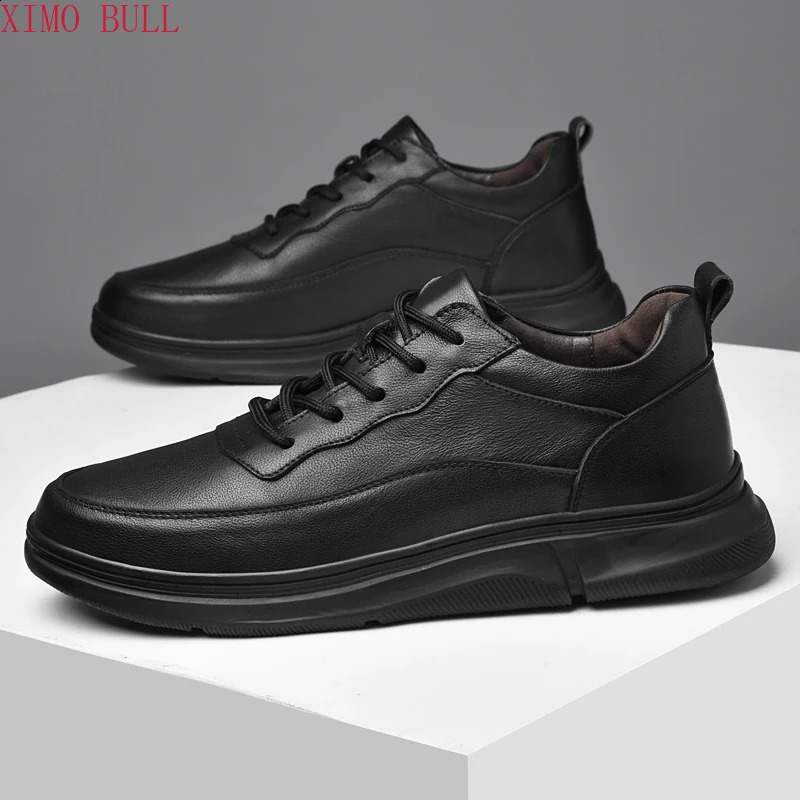 Genuine Leather Casual Shoes Mens Oxford Shoes Running Shoes Mens Formal Shoes Warm Cottonfurfree Shoes 251023