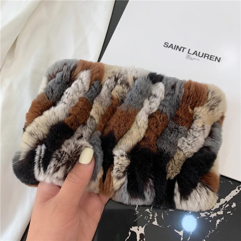 Women Handmade Stretch 100 Rabbit Fur Scarf Knit Genuine Rex Rabbit Fur Headbands Girls Natural Rabbit Fur Ring Scarves 251024