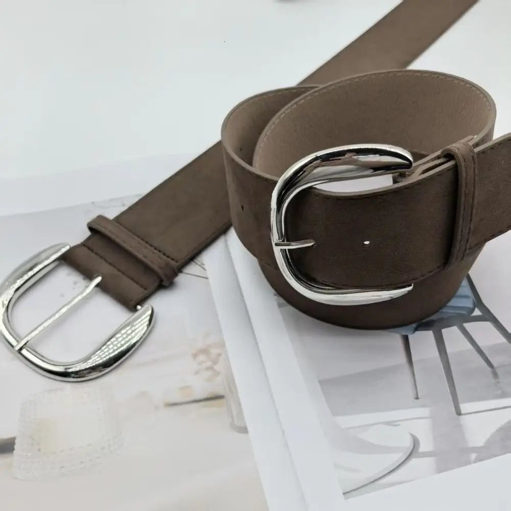 Maillard Styles Suede Leather Wide Belt Trendy Business Waist Strap Casual Versatile Pin Buckle Waistband Gifts 251024