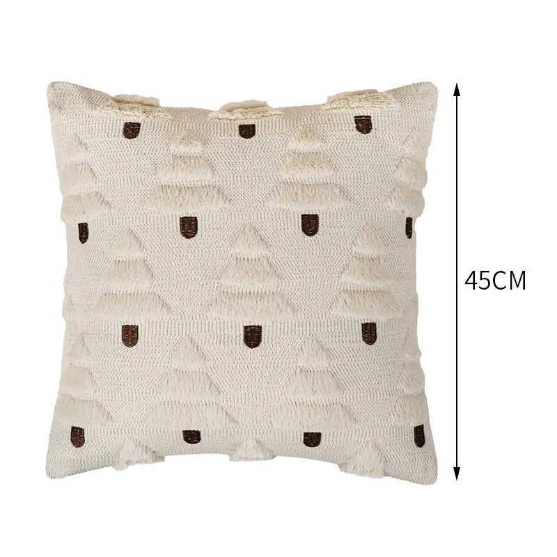 Pillow Case Christmas Cover 3D Plush Embroidery DoubleSided Tree Heart Design for Xmas Valentine Decor Holiday Cushion Case 45x45cm C251028