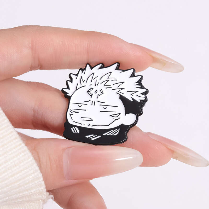 Spell 2 Black and White Style Monster Anime Cartoon Character Peripheral Brooch Clothing Accessories Lapel Pin Badge Metal