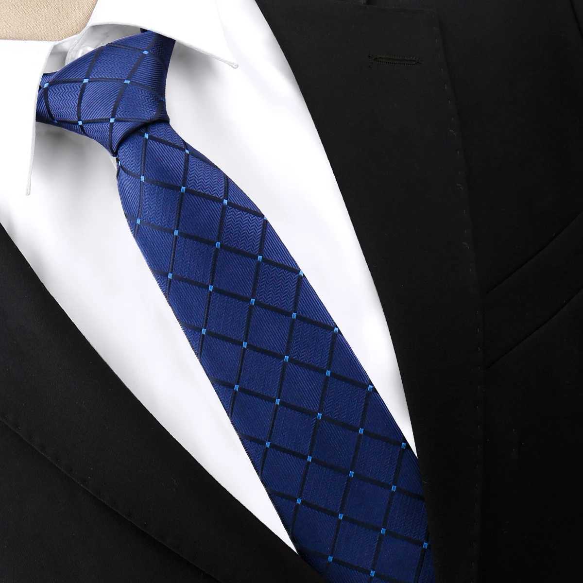 Plaid Tie Man Solid Check 8CM Necktie Plaid Luxury Groom Groomsman Wedding Tie Business Suit Jacquard Woven Classic Gravata GiftW251028