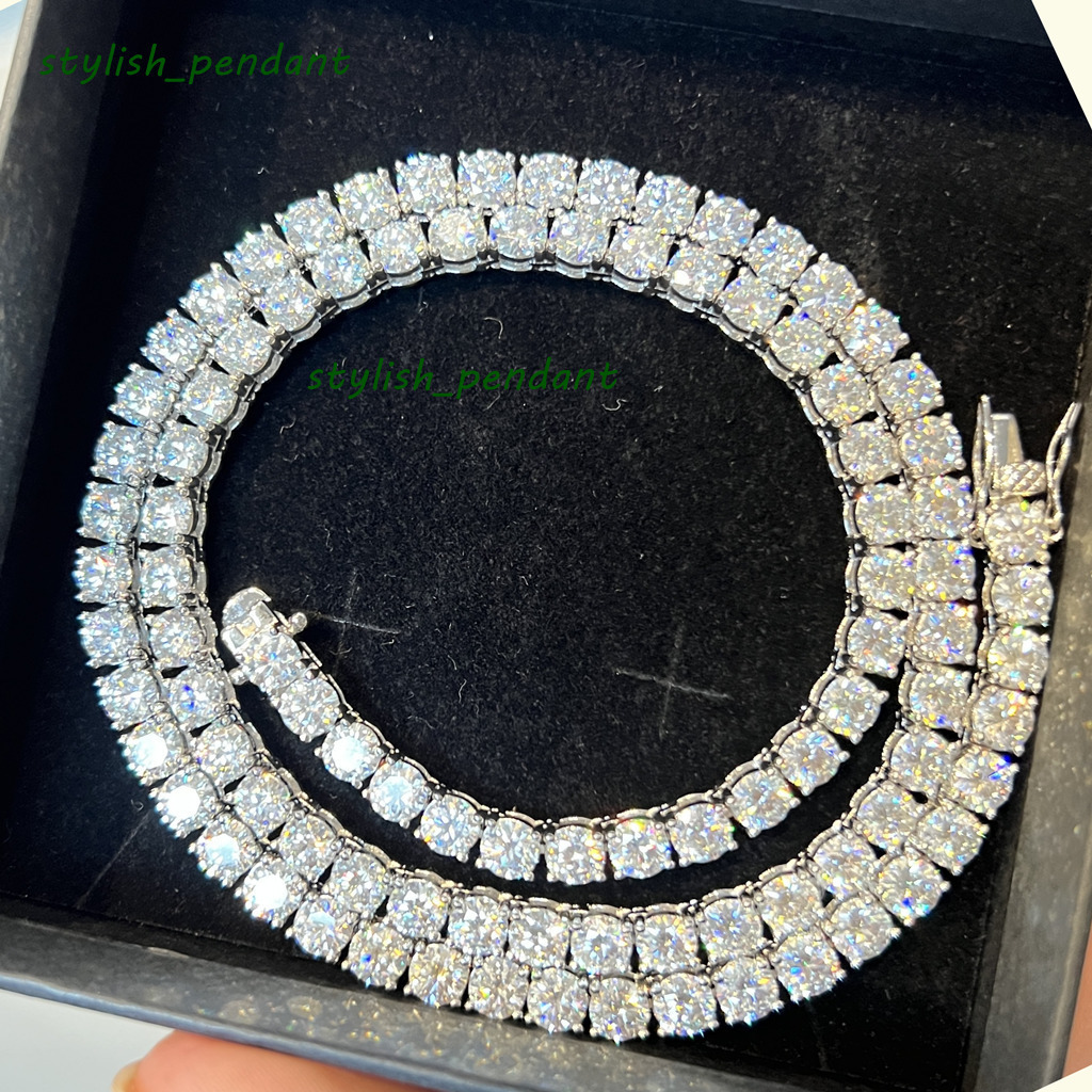 Fancy Free Fire Real 925 Silver 2mm 3mm 4mm 5mm 65mm Wide Moissanite Diamond Jewelry Tennis Braceletnecklace Chain