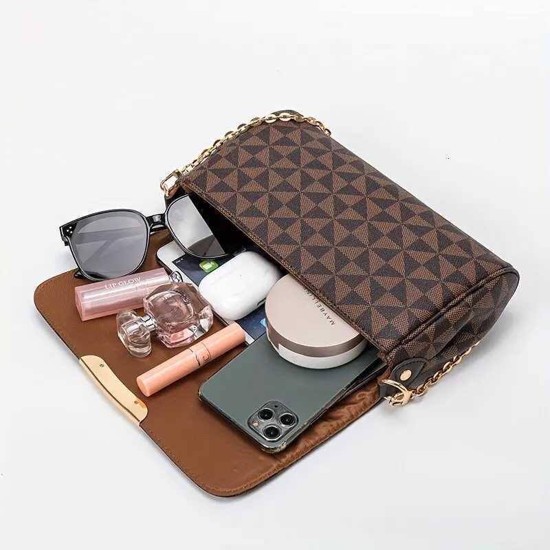 Luxury Women Crossbody Bag PU Leather Flap Shoulder Bag With Chain Windmill Pattern Perfect Sling Purse Bag For Daily UseT251028