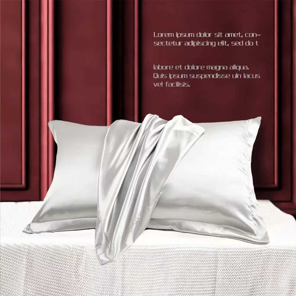 Pillow Case 2pcs Lot Natural Silk case High Quty Comfortable Solid Color Bedding Cover 48X74cm Envelope cover C251028