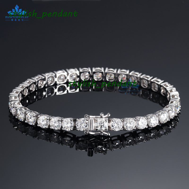 Luxury Mens Womens Hip Hop Tennis Chain Bracelet Iced Fine Jewelry 2MM65MM S925 Silver VVS Moissanite for Gifts Parties