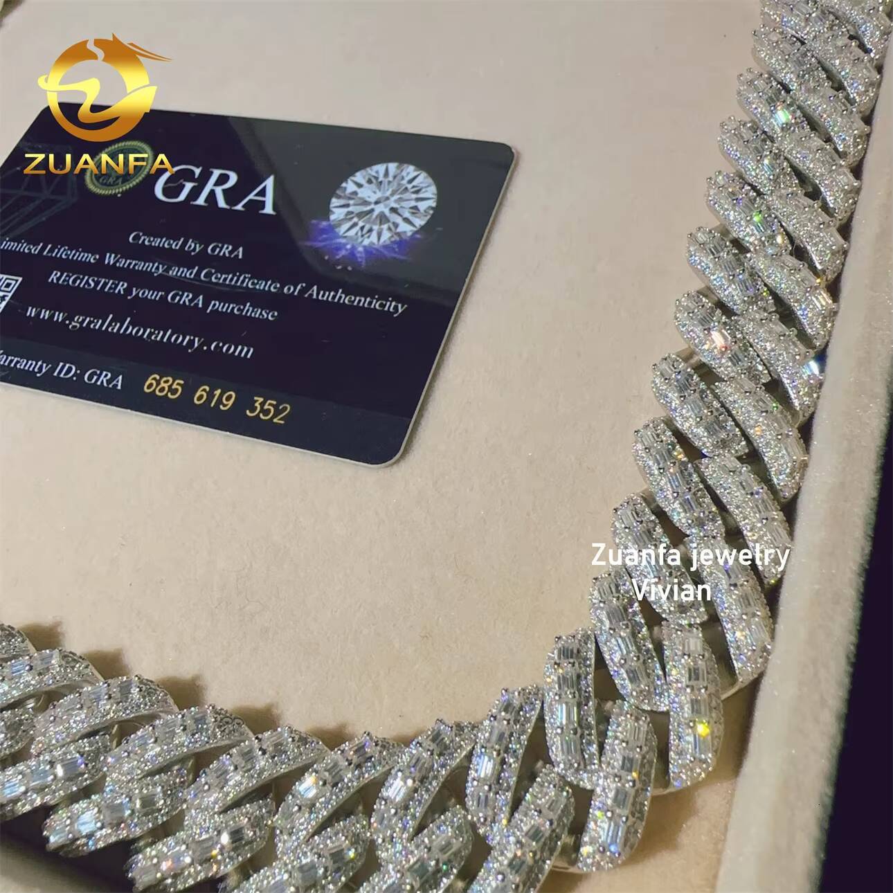 Cuban Link Moissanite 18mm Sterling Silver 925 VVS Moissanite Diamond Iced Out Hip Hop Cuban Link Chain Necklace