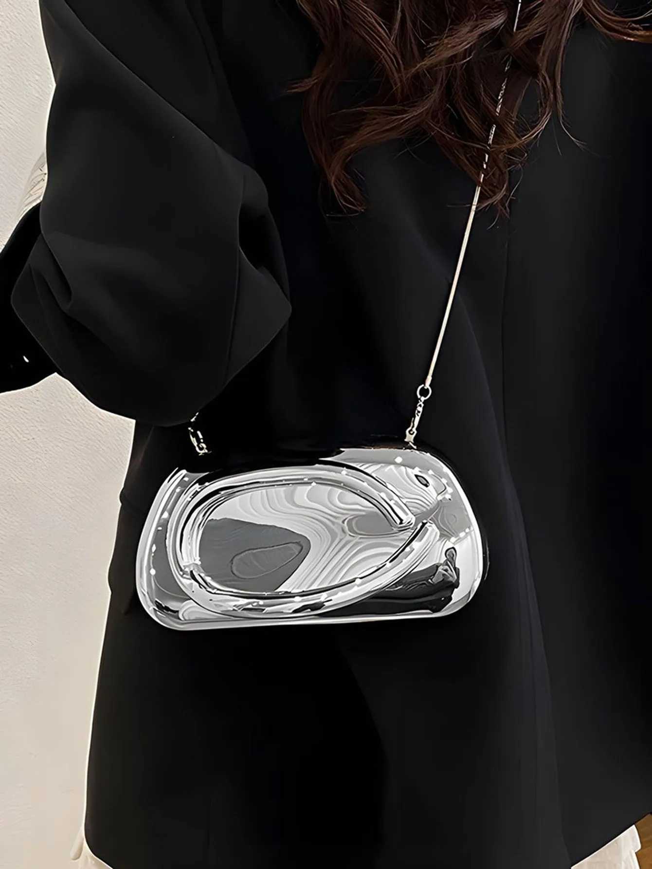 Fashion Elegant Metal Closure Box Shaped Crossbody Bags Women Evening Bags Wedding Mini Ladies Wallet Party Cute Purse ClutchBag H251027