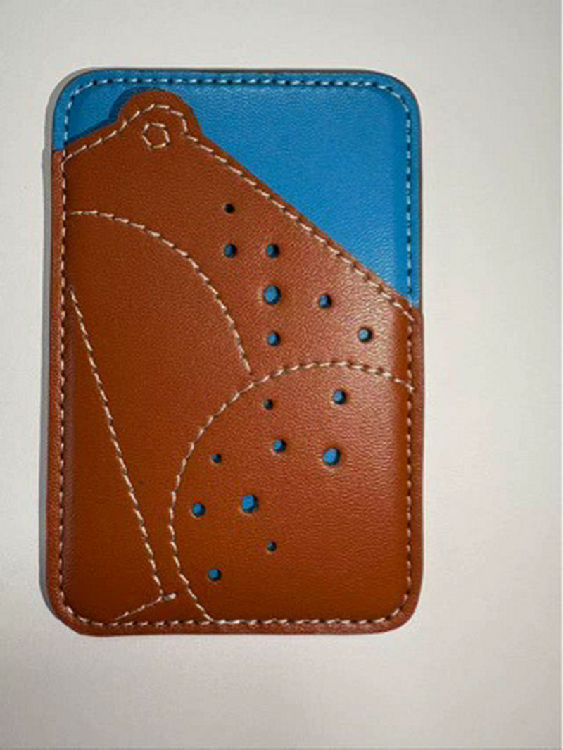 Leather Magnetic Holder,Magnetic Back Sticker,Stealth ID Card Case Compatible with Mobile Phone 15/16/17 Series