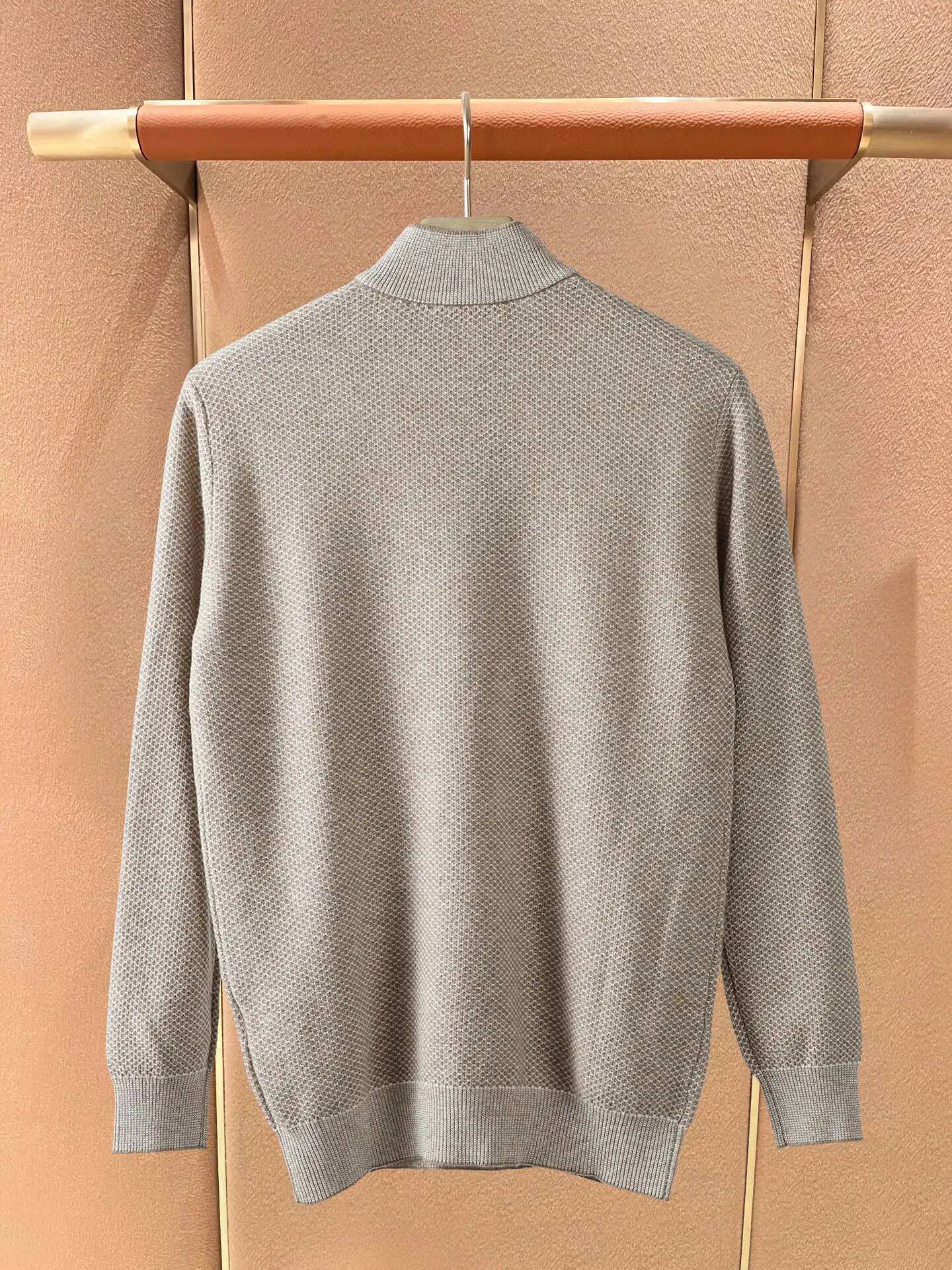 LP Italy 25Aw Embroidered Letter Wool Men's Semi-Zip Knitted Sweater
