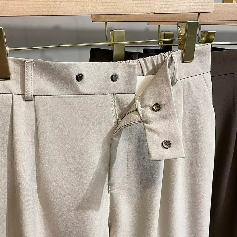 Luxury Fashion Straight Mens Casual Pants Spring Summer Korean Suit Pant Harem Business Formal Male Trousers Trendy Brand 251027