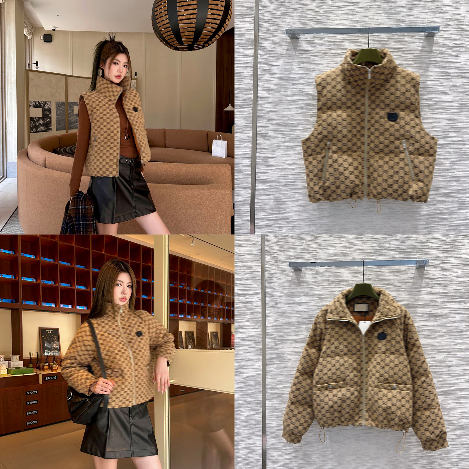 Designer Womens Puffer Jacket Rhinestone Dress Shirts Full Letter Vest Luxury Casual Winter Women Jacket Coat