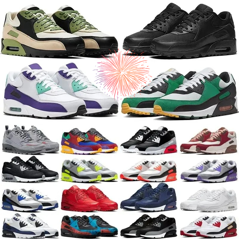 2025 Designer 90 running shoes Triple Black White 90s sneakers chaussures Solar Flare Safety Orange Sail UNC Camowabb outdoor sport mens women trainers 36-45