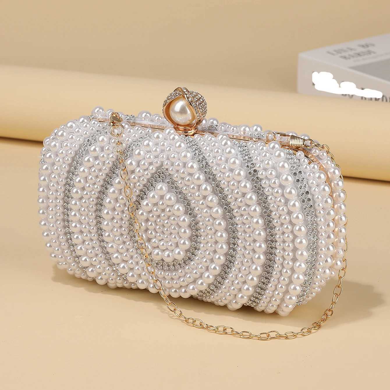 Fashion beaded evening bag handmade beaded hand bag elegant diamond decoration evening dress bag ladys gift bag H251027