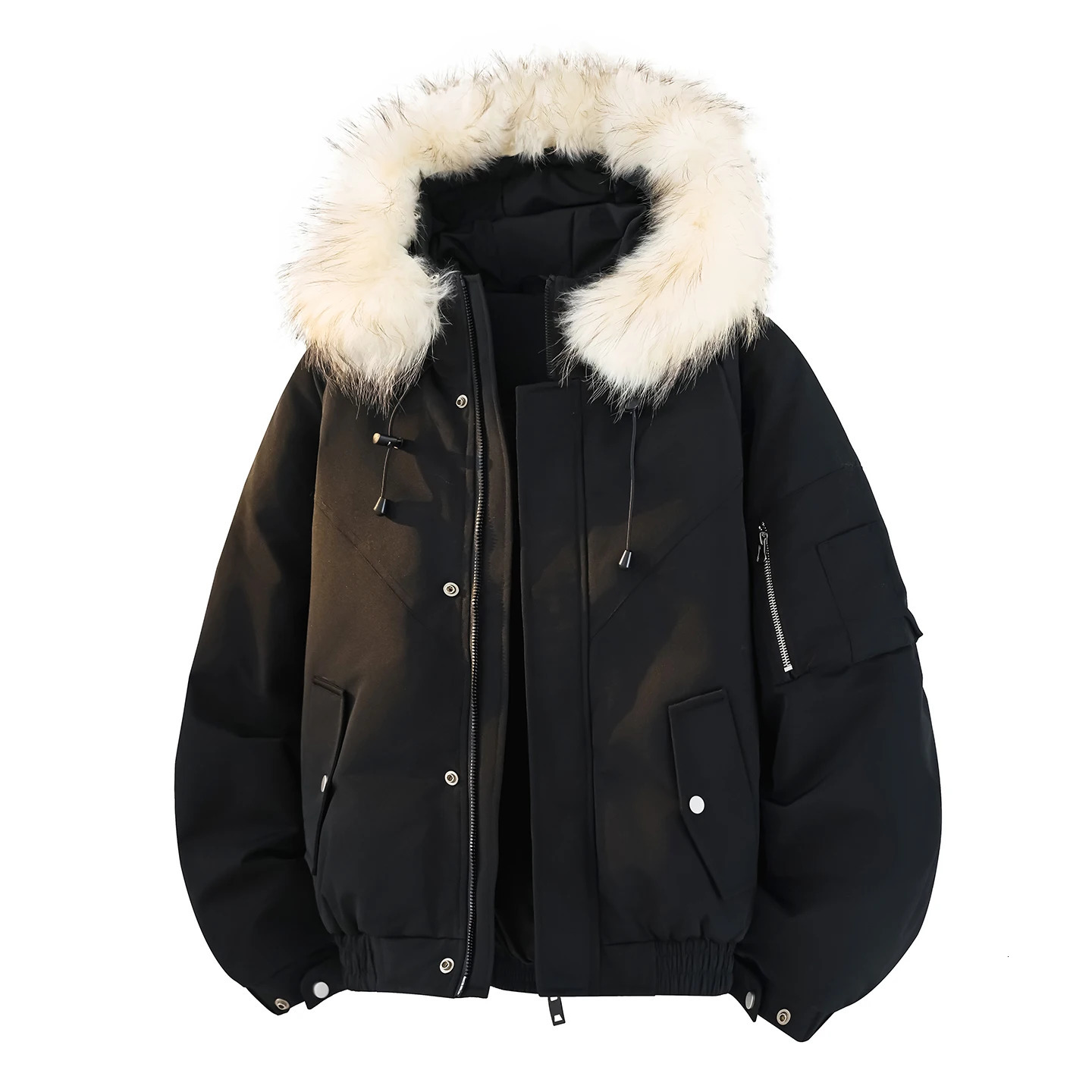 Casual Warm Hooded Duck Down Jackets With Detachable Fur Collar Winter Mens Outdwear Windproof Thicken Parkas Puffer Coats 251023