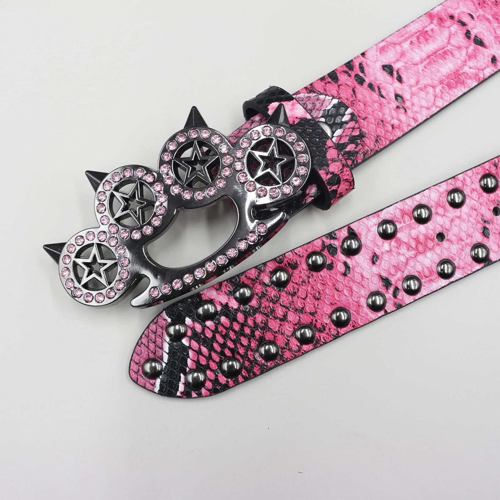 Snake pattern rivet Fashion Leather Belt Metal Retro PU Waistband er Cinto Feminino Pants Strap for Women Girls 251027