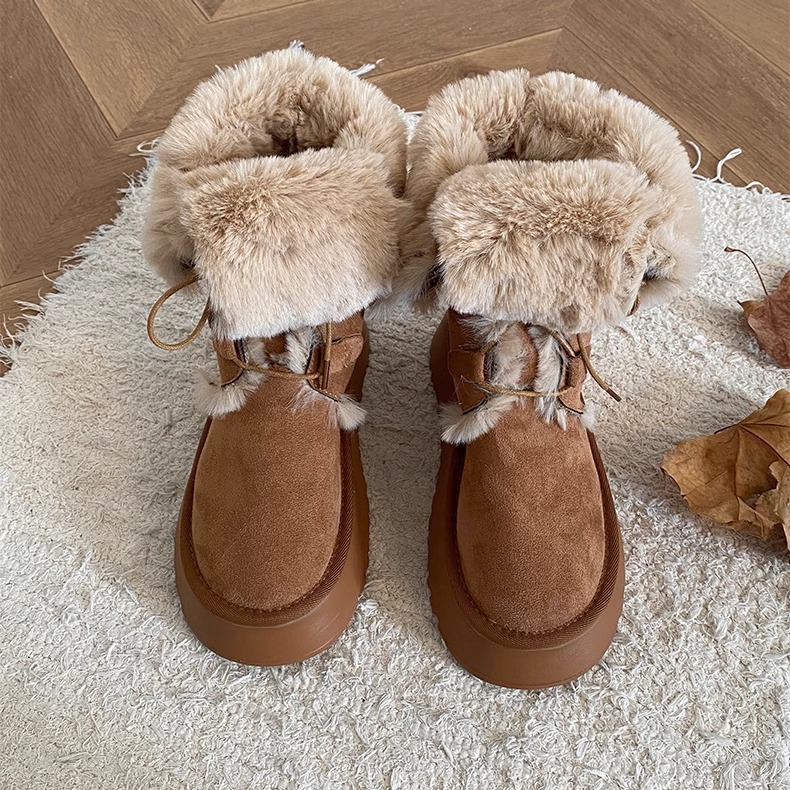 New free shipping deisgner boots for womens snow boots brown Winter New Thick Soles Fleece Lined Anti-Slip Cotton Boots