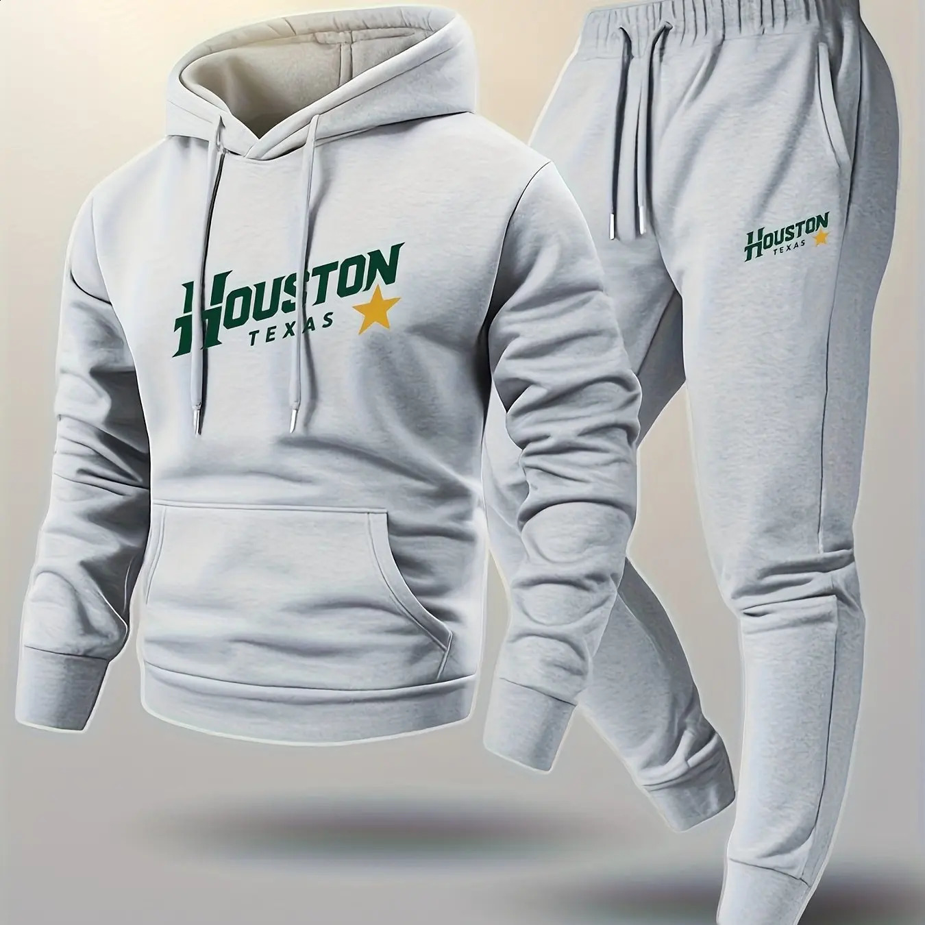 2 pieces mens letter print hooded sweatshirt and drawstring sport pants set soft comfortable thin velvet warm 251027