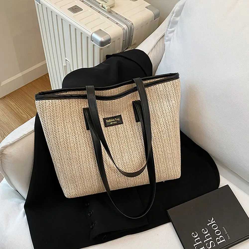 Trendy Summer Weave Str Bag Boho Casual Str Shoder Bag Leisure Beach Tote Bag for Wen1 D251028