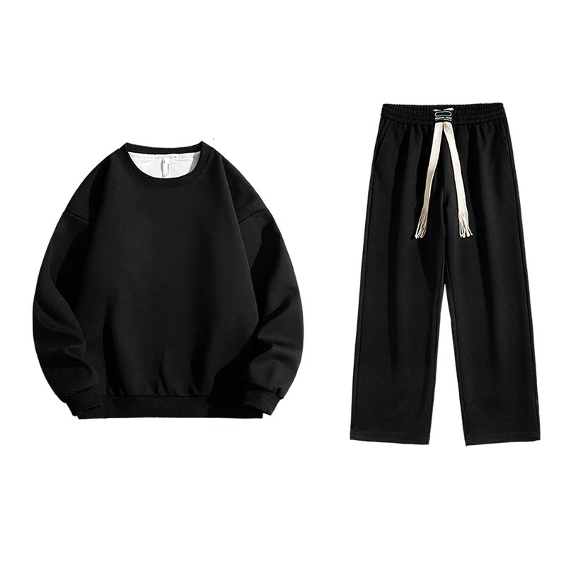 Unisex Casual Sports Set Comfortable Breathable Running Fitness Sport Couple Fashion Round Neck Classic Tops Pants Two Piece Set 251027