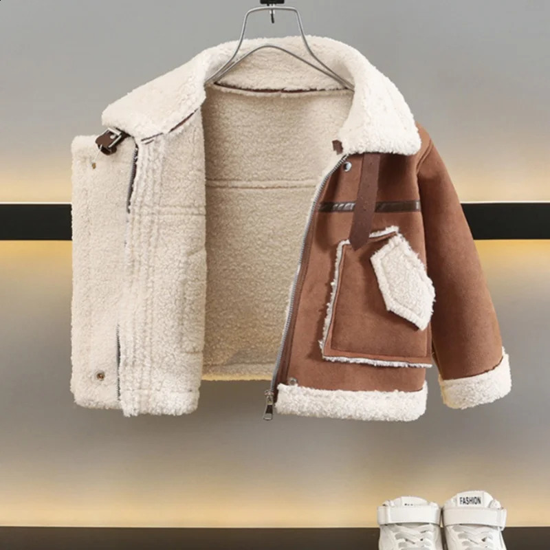 Boys Coat Jacket CottonWindbreak Plush Warm Plus Thicken Spring Autumn High Quality Childrens Clothing 251027