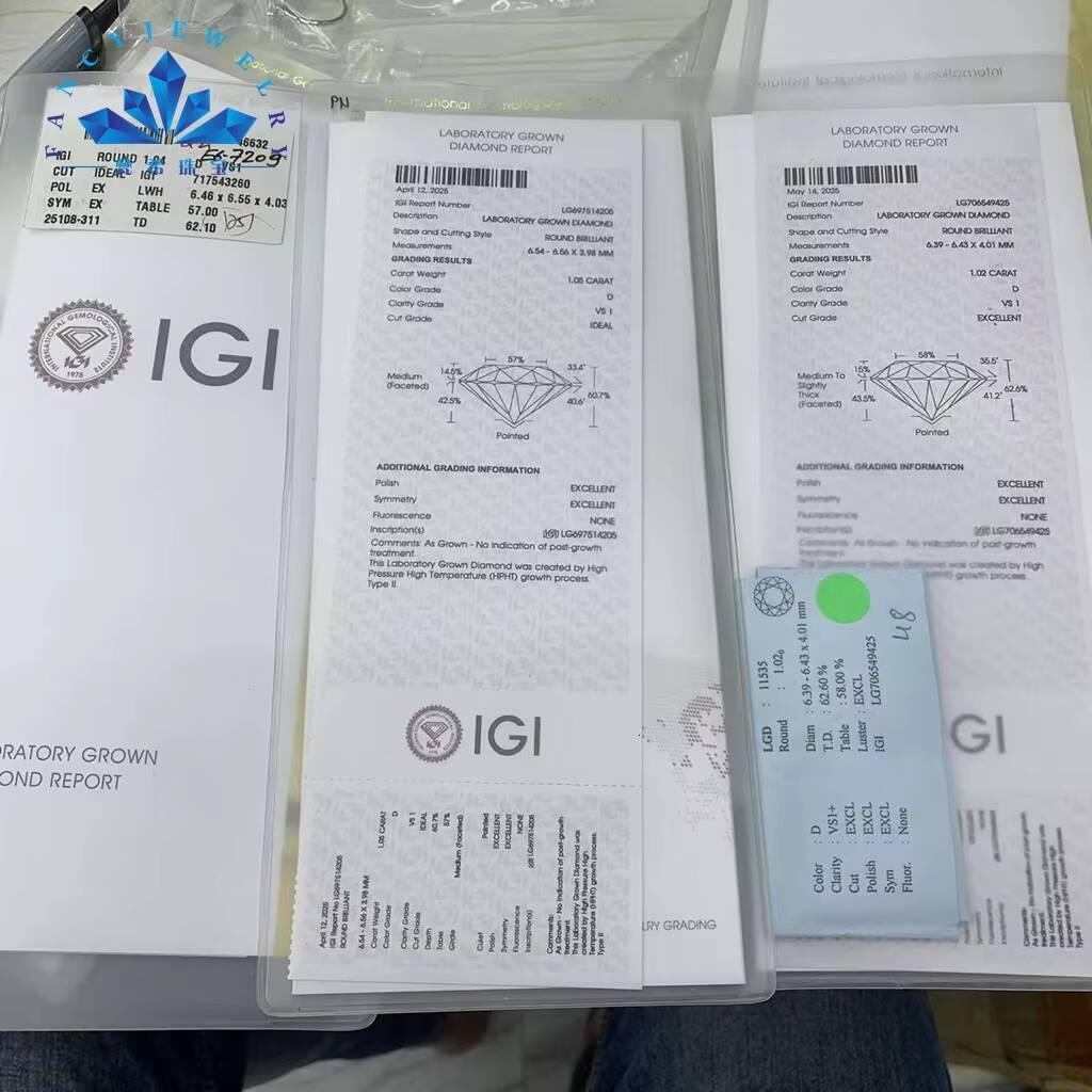 Custom 05ct 1ct 2ct 3ct Lab Diamond 10K 14K 18K Solid Gold CVD HPHT Round Pendant DEF VVS VS IGI Certificate Diamond Necklace