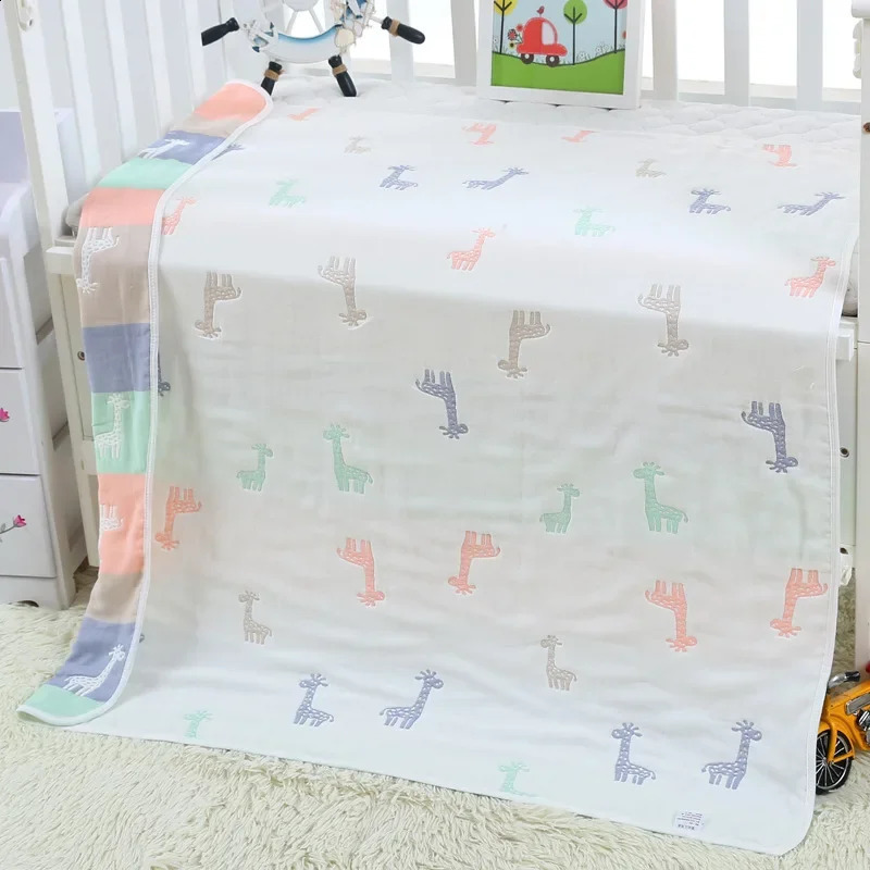 Baby Bath Towel 6 layer Cotton Gauze Muslin Children Blankets Bedding Infant born Swaddle Kids Cotton Wrap Quilt 110cm 251027