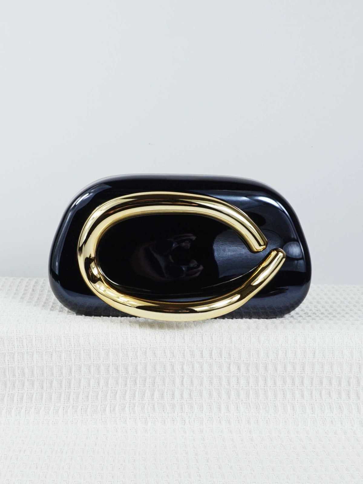 Ladies highend sparkling metal box shaped dinner bag luxurious and fashionable metal strip decoration evening dress bag H251027