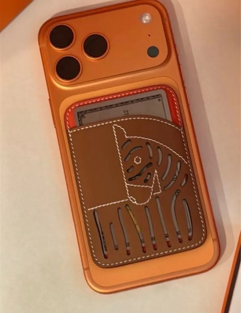 Leather Magnetic Holder,Magnetic Back Sticker,Stealth ID Card Case Compatible with Mobile Phone 15/16/17 Series