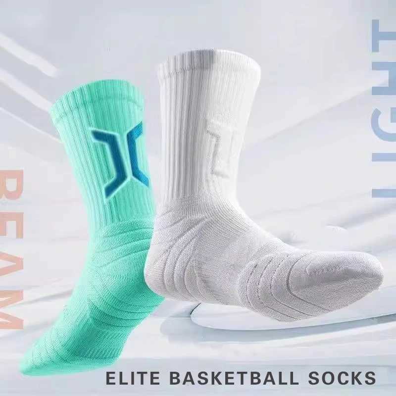 13 pairs professional mens basketball socks with thick towel bottom breathable sports socks mens long badminton socks J251028