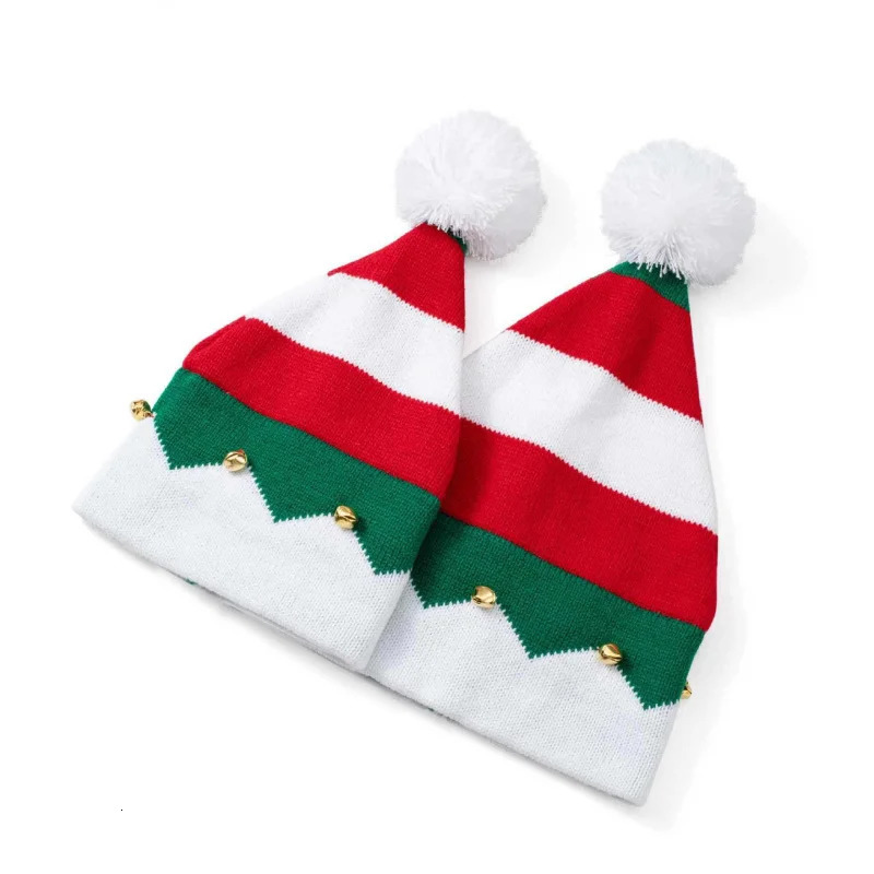 Bell Shaped Woolen Ball Christmas Hat For Both Men And Women Warm Knitted Woolen Hat For Autumn And Winter Santa Claus 251024