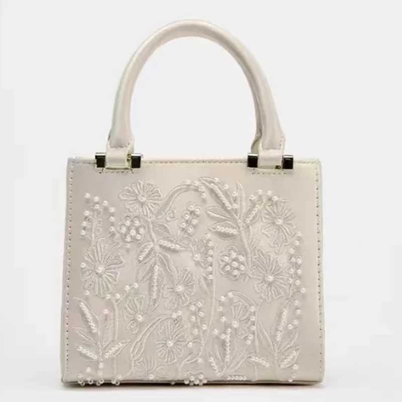Fi Floral Embroidery Square Bag High Quality Tote Bag Large Capacity Wens Handbag Lady Purse Shoder Messenger Bag Y251028