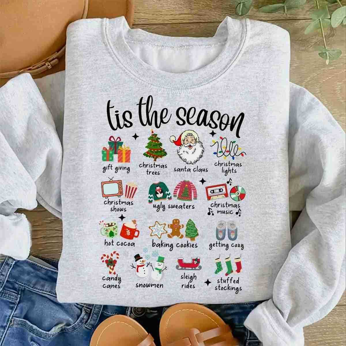 Sanrio Womens Christmas Print Sweatshirt Casual Loose Versatile Long Sleeve Round Neck Sweatshirt for Women Autumn Winter innerwear L251028