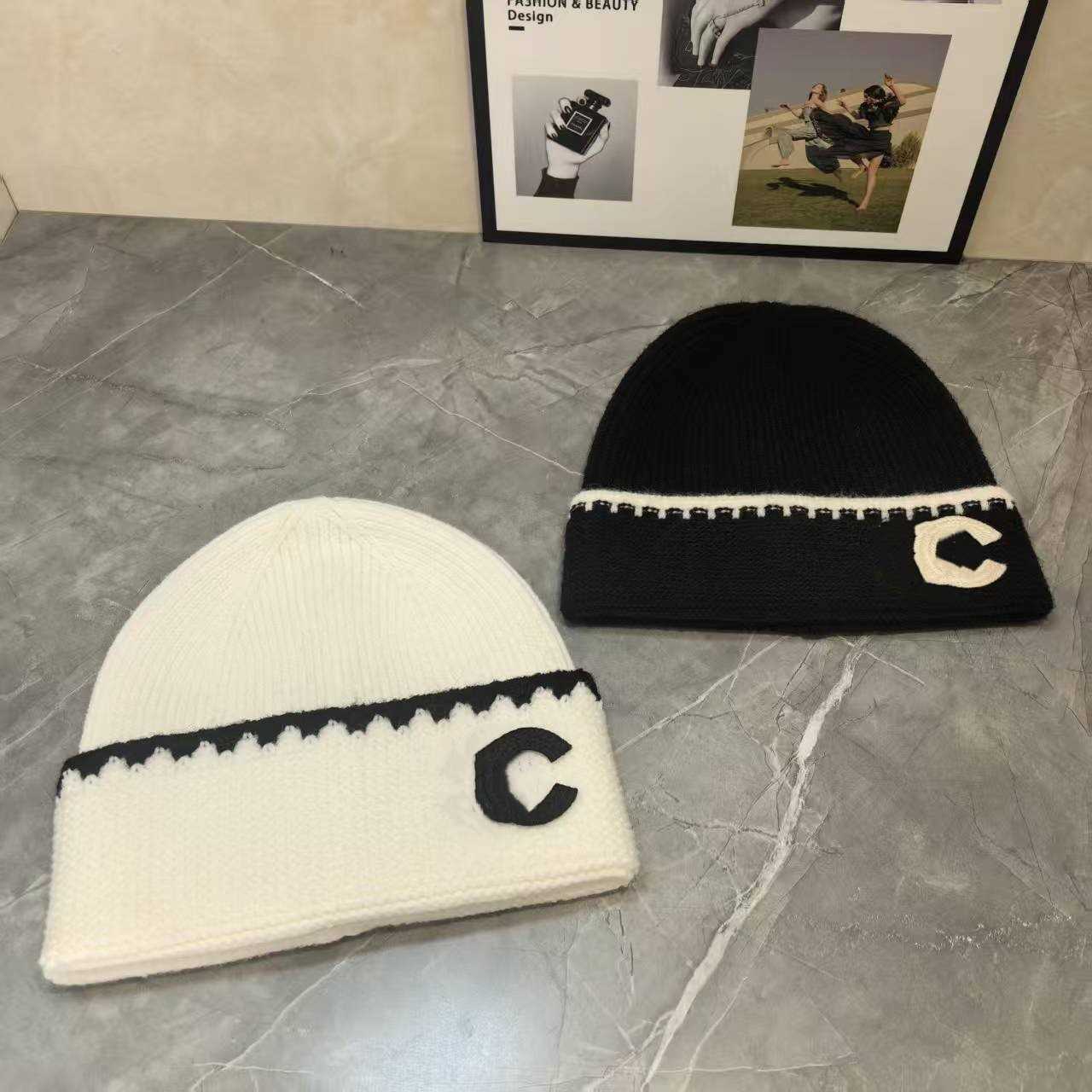 Returns or Exchanges Little Knitted Hat for Women Celebrity Autumn and Winter Warm Color Block Wool Hat Versatile Cold Hat H251028