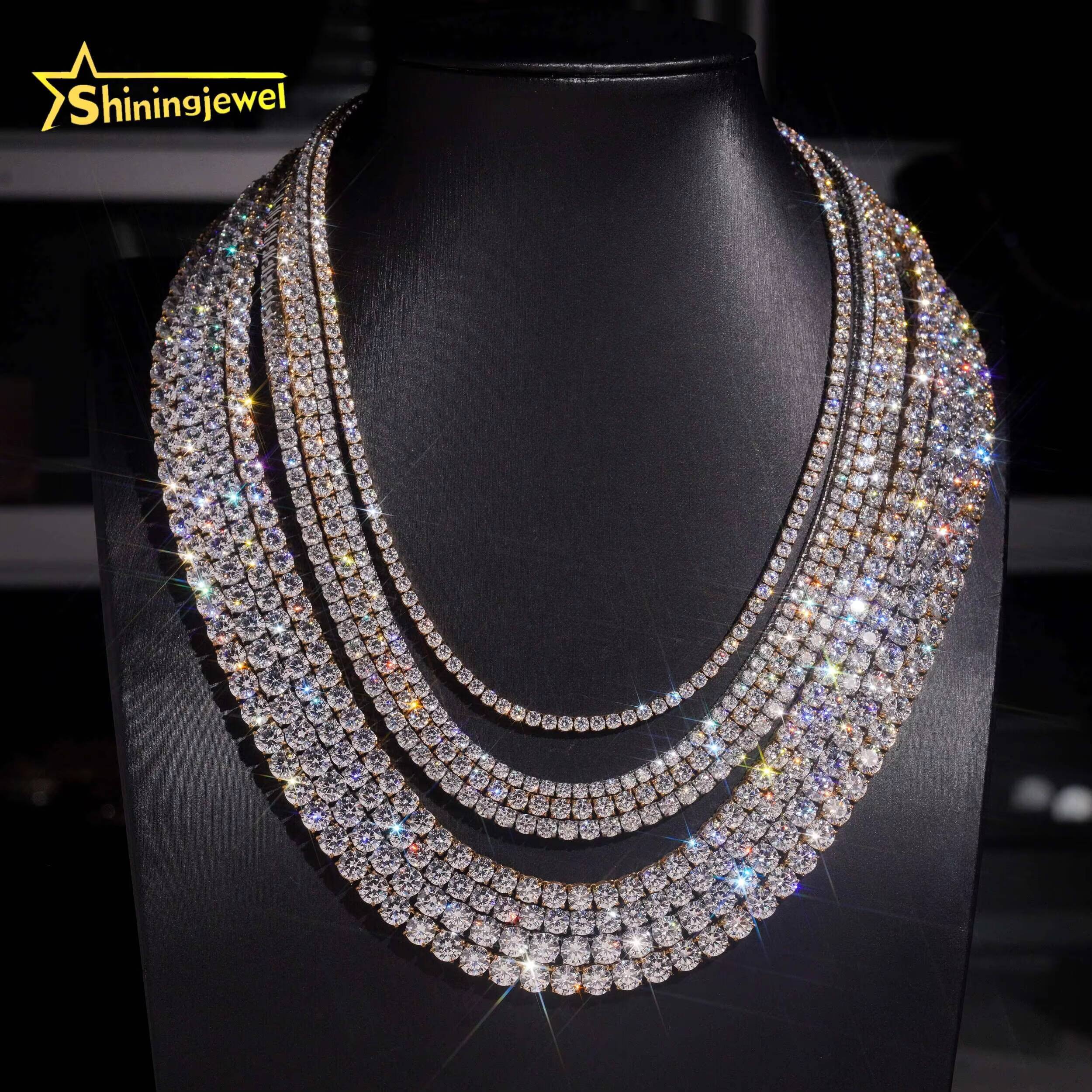 Factory Price Hip Hop 3mm 4mm 5mm 6mm CZ Tennis Chain Stainless Steel 316L Fashion Chain Men Women CZ Diamond Tennis Necklace