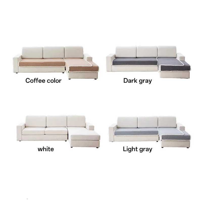 Solid Lamb Wool Sofa Cover for Living Room AntiSlip WearResistant Couch Covers for Autumn and Winter Soft Armless Seat Cushion C251028