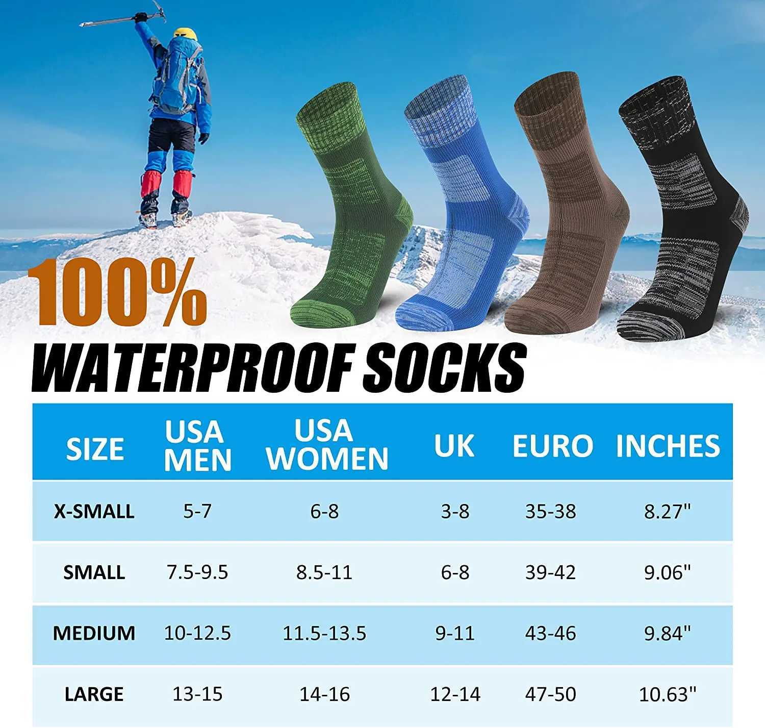 Randy Sun 100 Waterproof Breathable Socks Hiking Wading Trail Runing Skiing Cycling Crew Unisex Cushioned Outdoor Sports Socks J251028