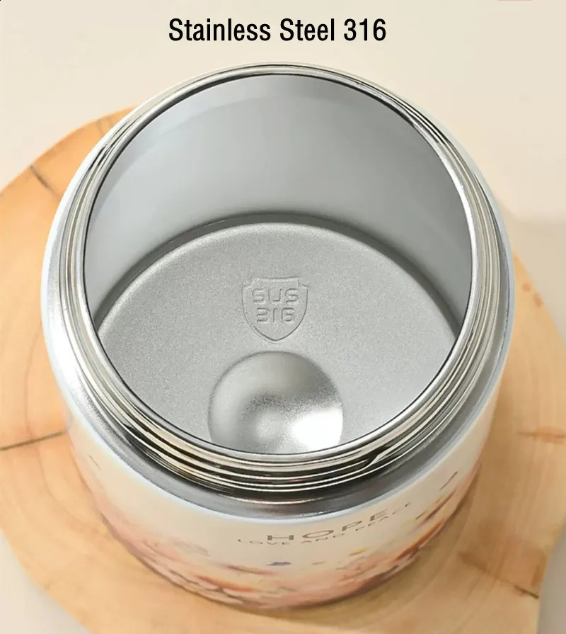 750ml550ml Fashion Flower Stainless Steel 316 Vacuum Flask With Straw And Filter Adult Student Coffee Tea Thermal Bottle 251028 W260226