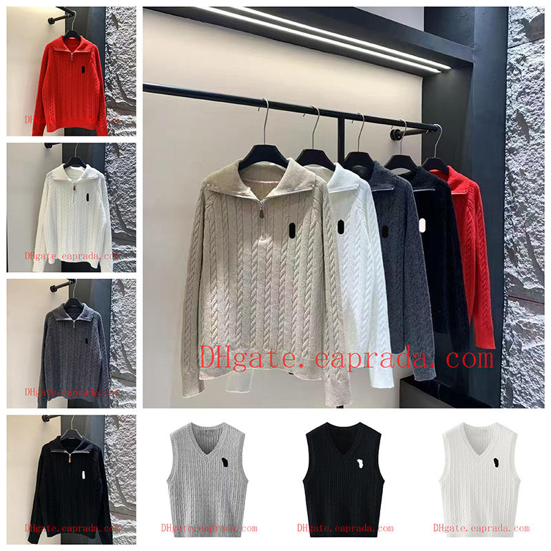 Designer Mens sweater men quarter zip designer knit sweaters mens pullover uomo half zipper luxury casual small logo jumper autumn wool women hoodie chandail
